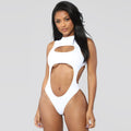 Maiô Cavado Com Recortes Frontais – Gola Alta Estilo Cut-Out