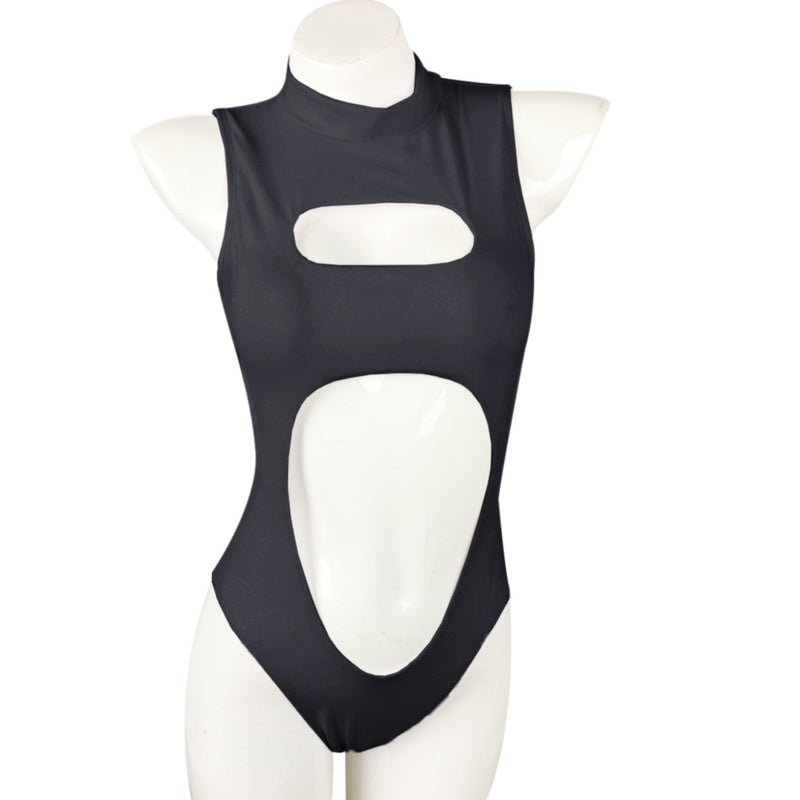 Maiô Cavado Com Recortes Frontais – Gola Alta Estilo Cut-Out