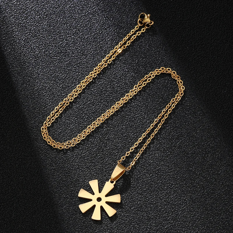 Colar Pingente Africano Adinkra – Símbolos Tradicionais em Aço Inox Dourado ou Prata