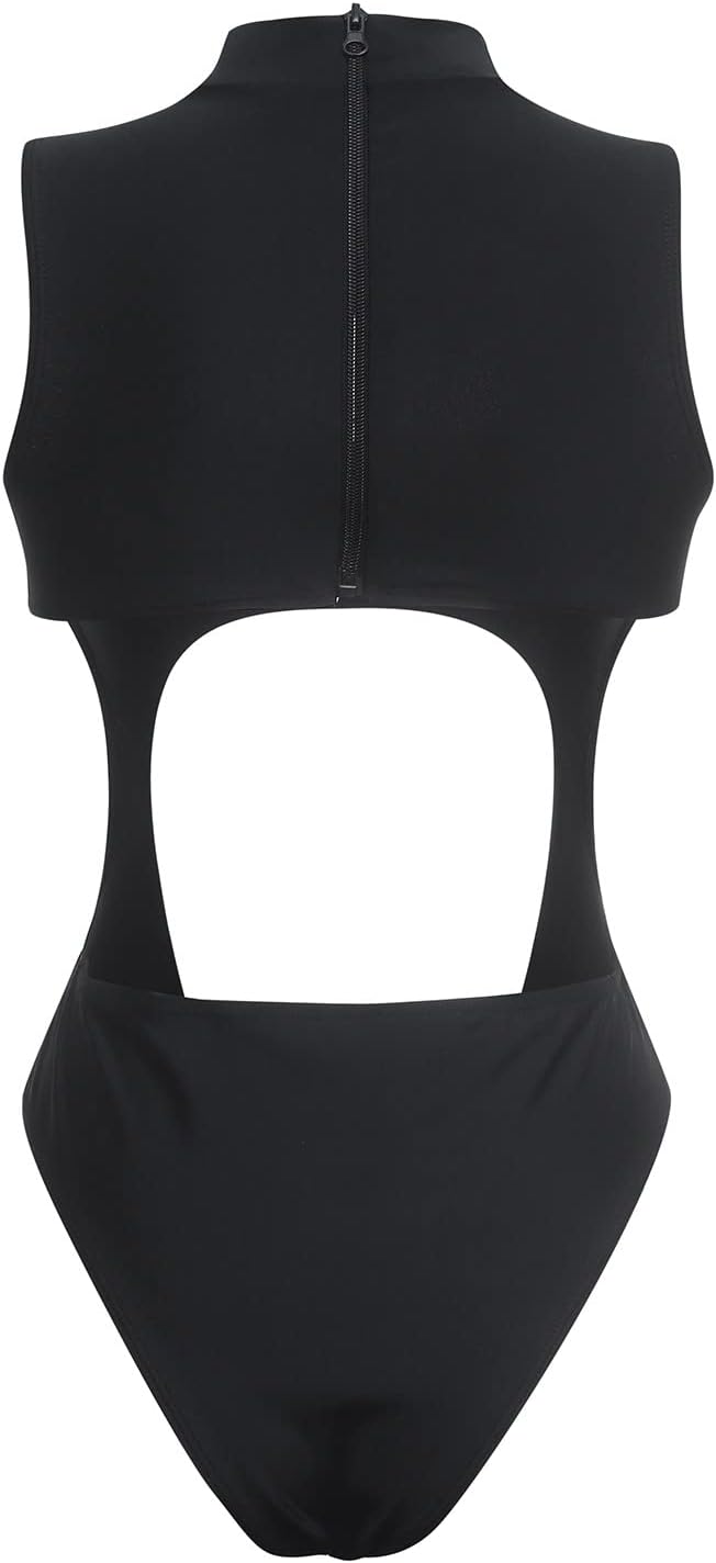 Maiô Cavado Com Recortes Frontais – Gola Alta Estilo Cut-Out
