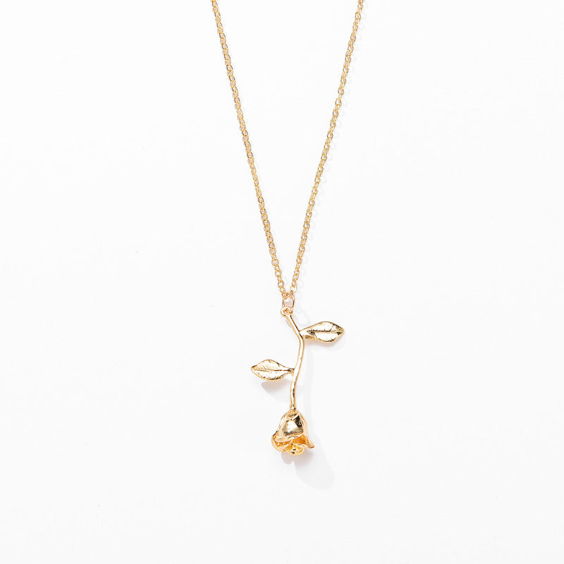 Colar Feminino com Pingente de Rosa – Presentes com Delicadeza