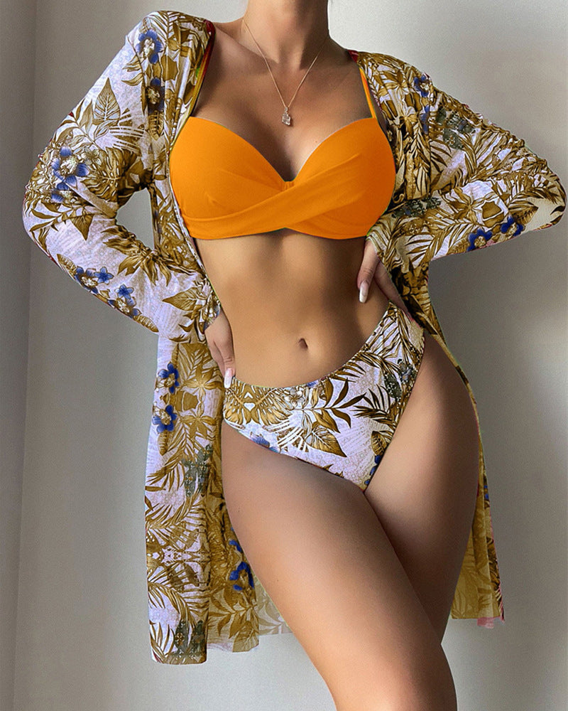 Biquíni Estilo Longo Estampado - Conjunto