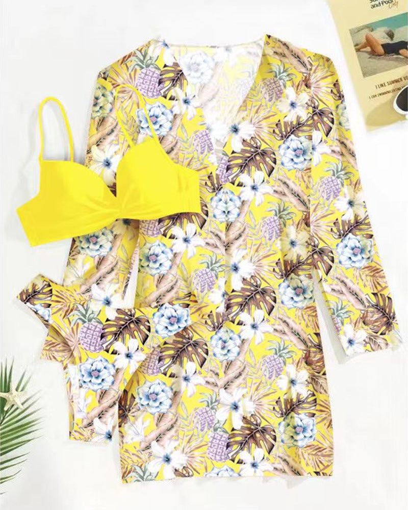 Biquíni Estilo Longo Estampado - Conjunto
