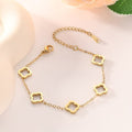 Pulseira Trevo da Sorte – Aço Titânio Banhado a Ouro 18K