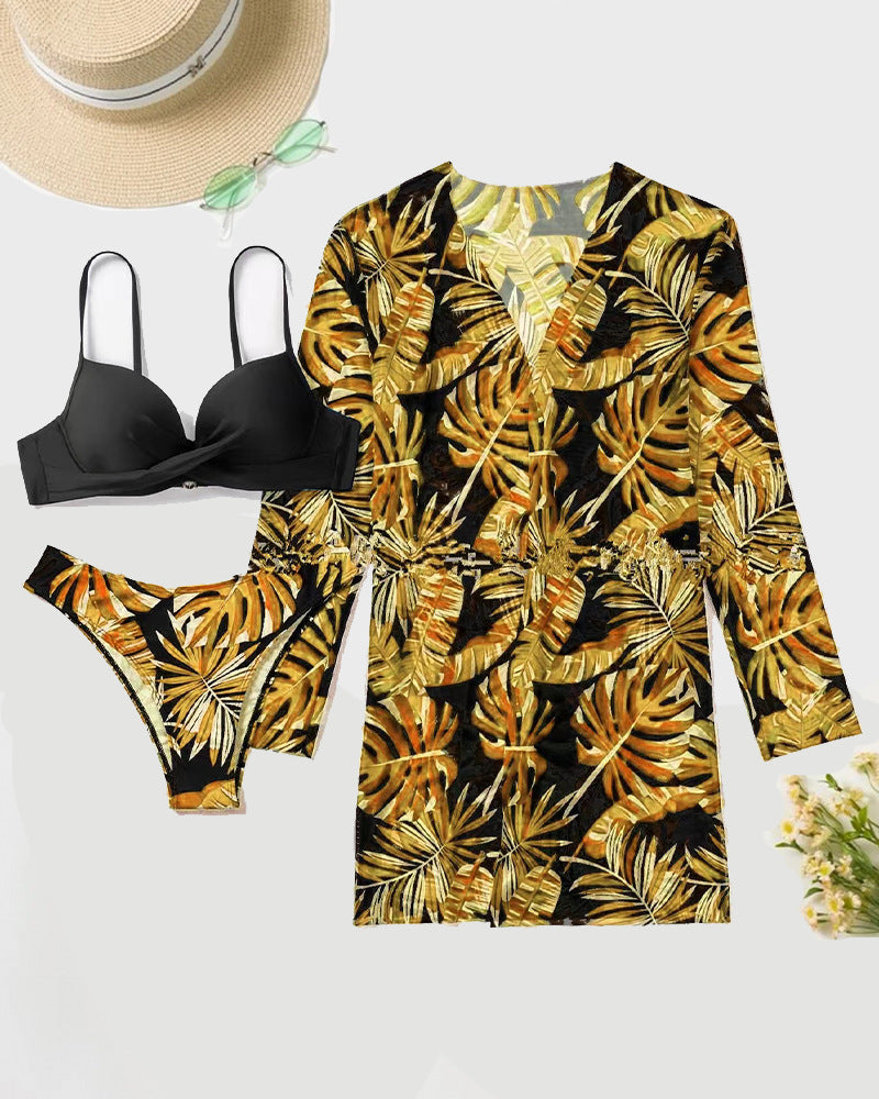 Biquíni Estilo Longo Estampado - Conjunto