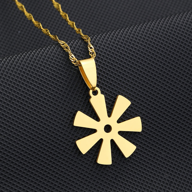 Colar Pingente Africano Adinkra – Símbolos Tradicionais em Aço Inox Dourado ou Prata