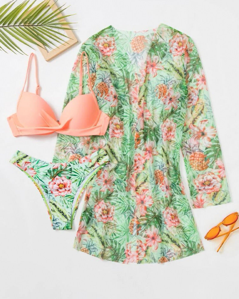 Biquíni Estilo Longo Estampado - Conjunto