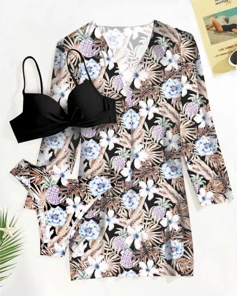Biquíni Estilo Longo Estampado - Conjunto