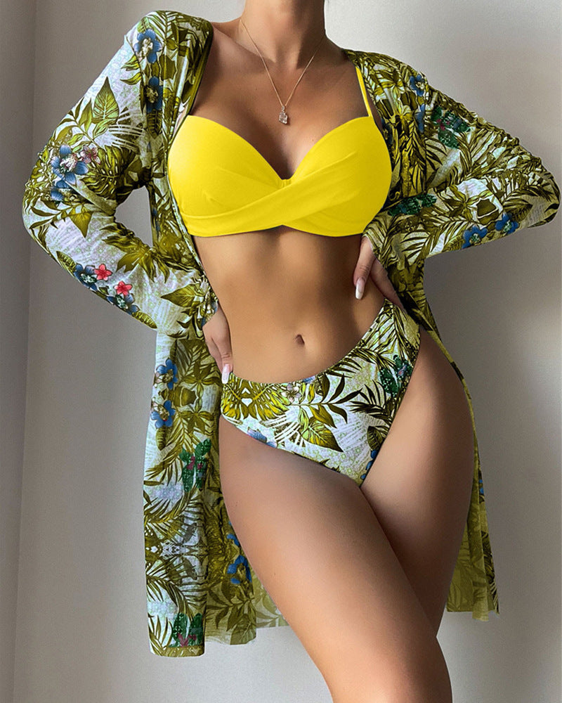 Biquíni Estilo Longo Estampado - Conjunto