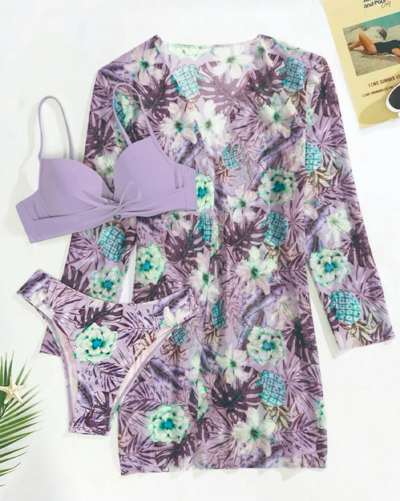 Biquíni Estilo Longo Estampado - Conjunto