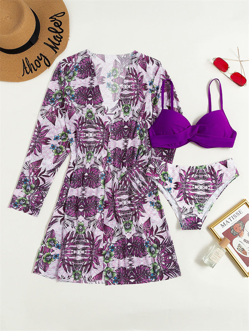 Biquíni Estilo Longo Estampado - Conjunto