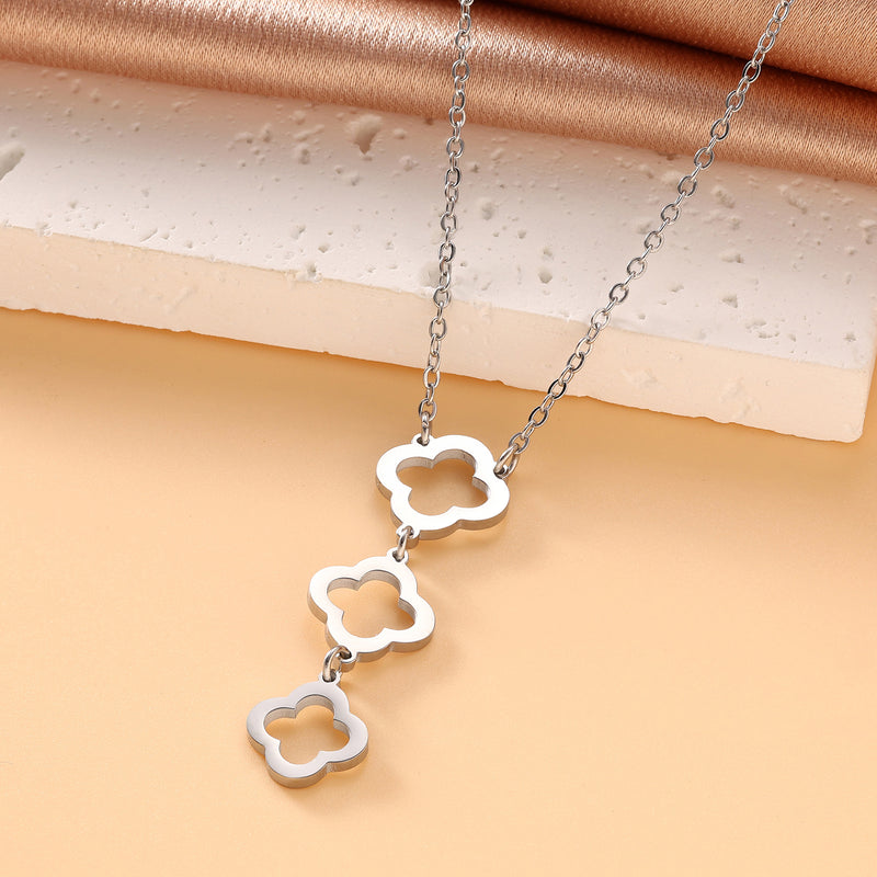 Pulseira Trevo da Sorte – Aço Titânio Banhado a Ouro 18K